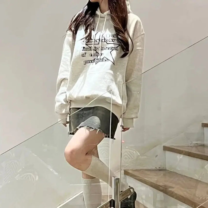 [BUNJANG] Aworldall Star Streamt Oversized Hoodie / !원가48300원/에이블리 어월드올 STAR STREAMT 오버핏 후드티