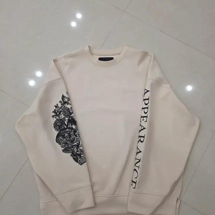 [BUNJANG] Songzio Homme Appearance Ivory Embroidered Sweatshirt / [95] 송지오옴므 APPEARANCE 맨투맨 티셔츠 아이보리