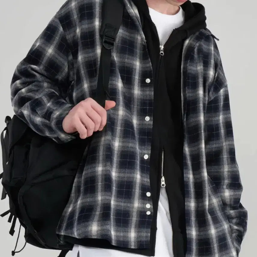 [SOLD OUT] 언탭트 스튜디오 시티보이 빅 오버핏 체크 셔츠