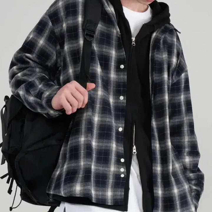 [SOLD OUT] 언탭트 스튜디오 시티보이 빅 오버핏 체크 셔츠