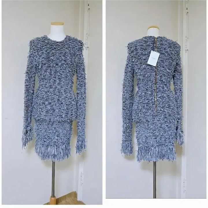[BUNJANG] Balmain Tweed Knit Dress, Size 36 / 새상품/발망 [정품]/트위드 니트 원피스/36