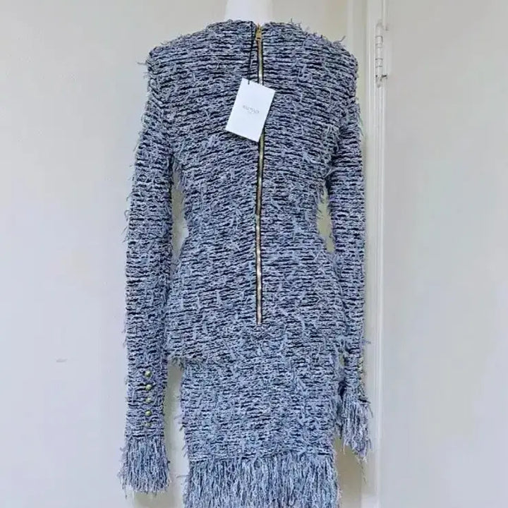 [BUNJANG] Balmain Tweed Knit Dress, Size 36 / 새상품/발망 [정품]/트위드 니트 원피스/36