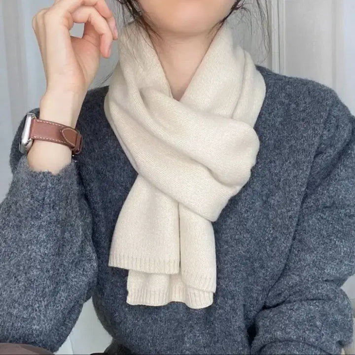 [BUNJANG] Ivory Fluffy Scarf / (새상품) 아이보리 폭닥 목도리