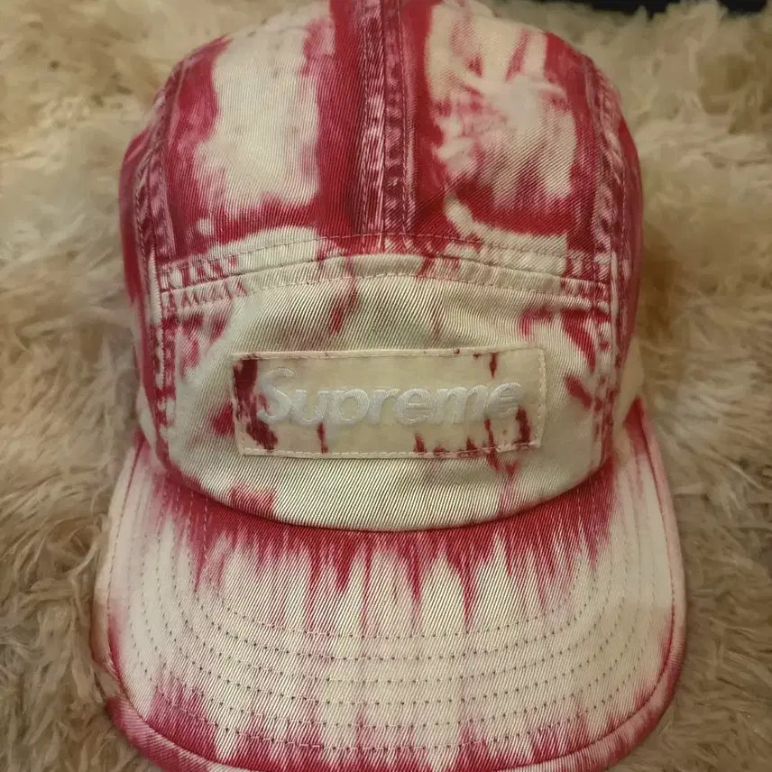 [BUNJANG] Supreme Bleached Chino Camp Cap Red / 슈프림 블리치드 치노 캠프캡 레드 24SS Supreme