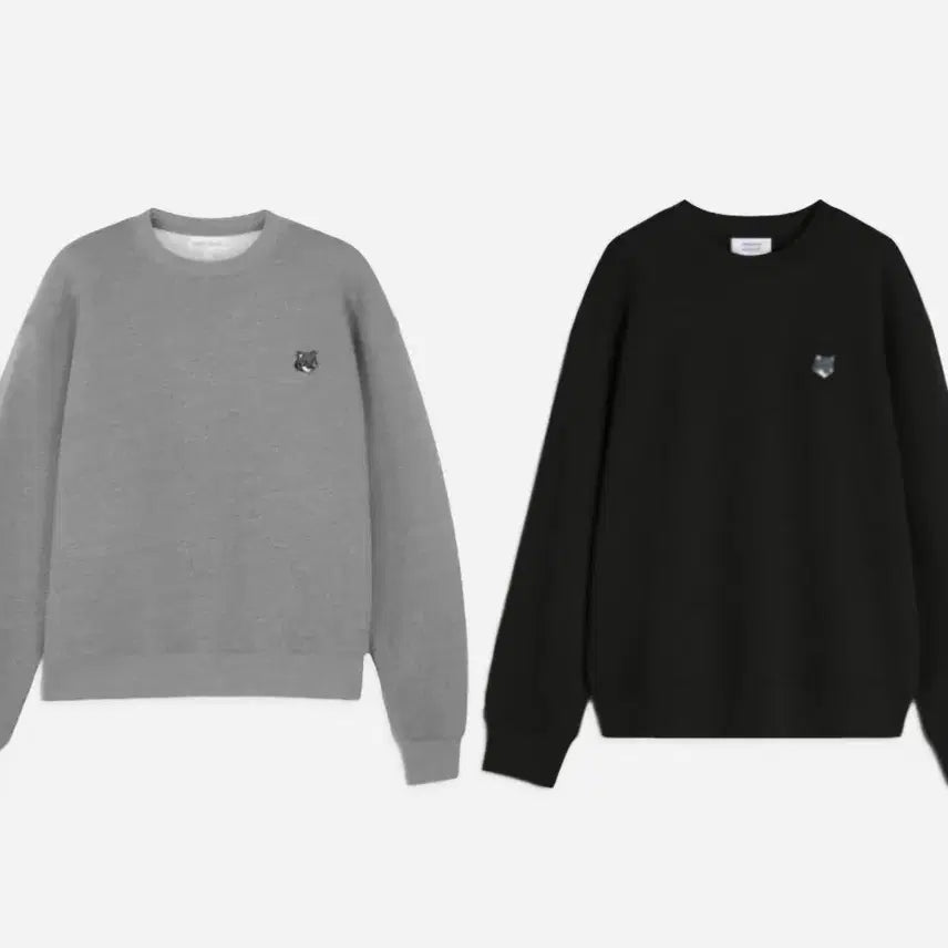 [BUNJANG] Maison Kitsune Fox Head Sweatshirt (Gray/Black) / 메종키츠네 폭스헤드 맨투맨 그레이/블랙