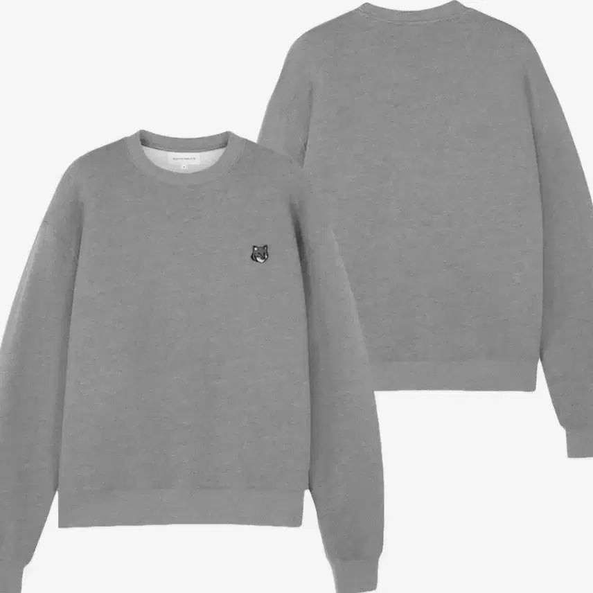 [BUNJANG] Maison Kitsune Fox Head Sweatshirt (Gray/Black) / 메종키츠네 폭스헤드 맨투맨 그레이/블랙