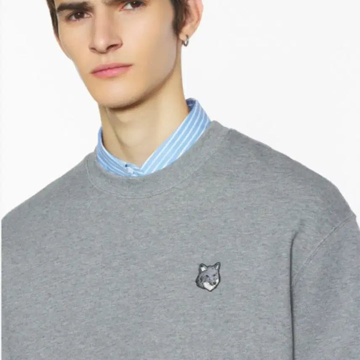 [BUNJANG] Maison Kitsune Fox Head Sweatshirt (Gray/Black) / 메종키츠네 폭스헤드 맨투맨 그레이/블랙