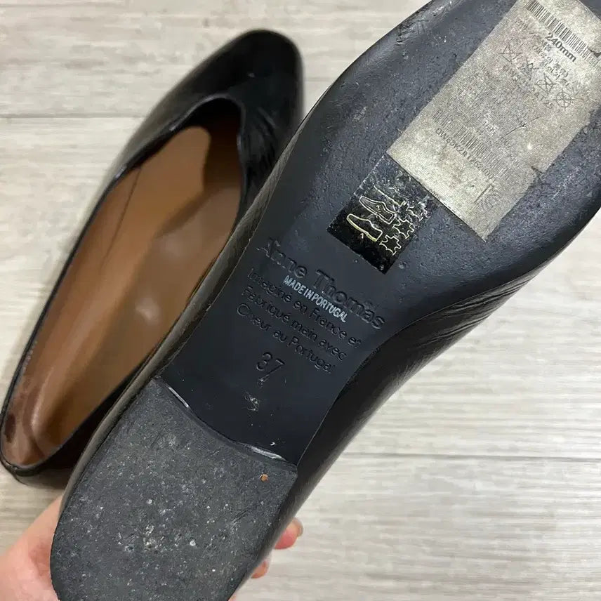 [BUNJANG] Anne Thomas Black Flat Shoes / Anne Thomas 블랙 플랫 슈즈