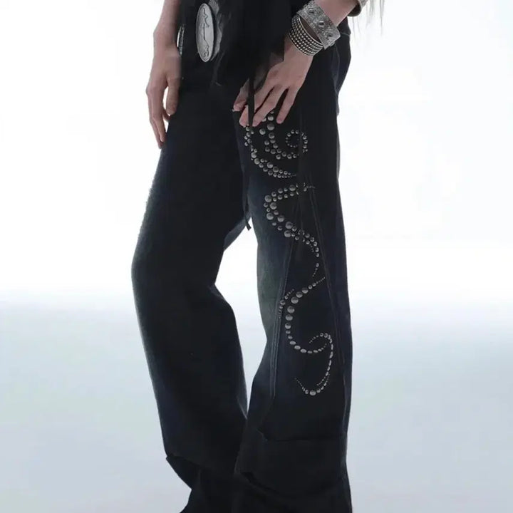 [BUNJANG] Distressed Rhinestone Denim / 테스트매커니즘 Distressed Rhinestone Denim