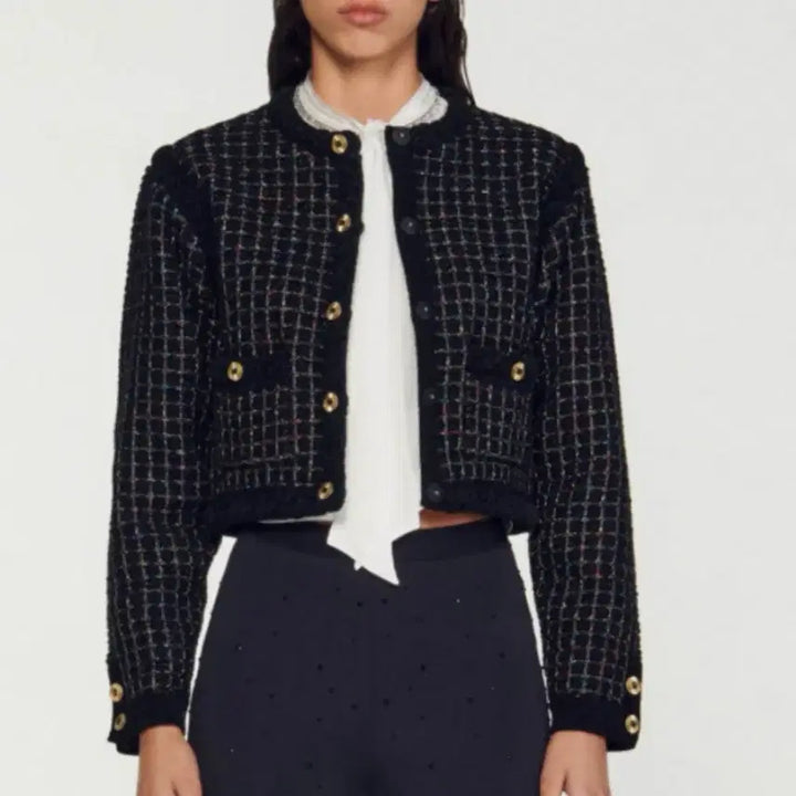 [BUNJANG] Sandro Tweed Crop Jacket / (택ㅇ) 산드로 트위드 크롭자켓 새상품