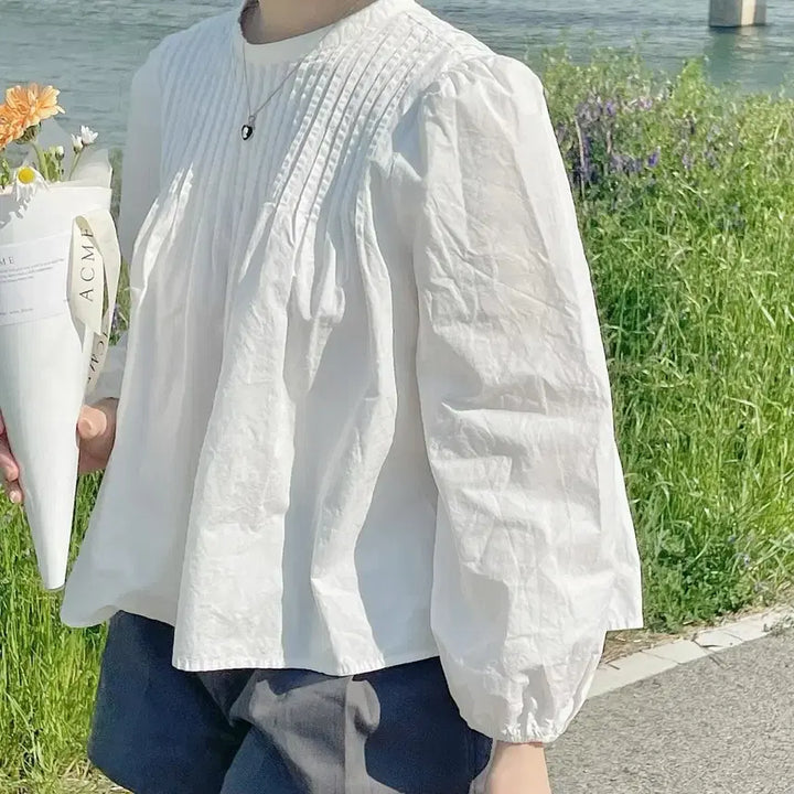 [BUNJANG] Basic Pintuck Blouse / 베이직 핀턱 블라우스