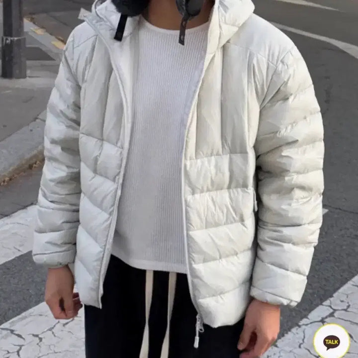 [BUNJANG] Light Gray Duck Down Lightweight Padded Jacket / 경량 패딩 오리털 라이트그레이 M,L,2XL사이즈 판매합니다.[새상품]