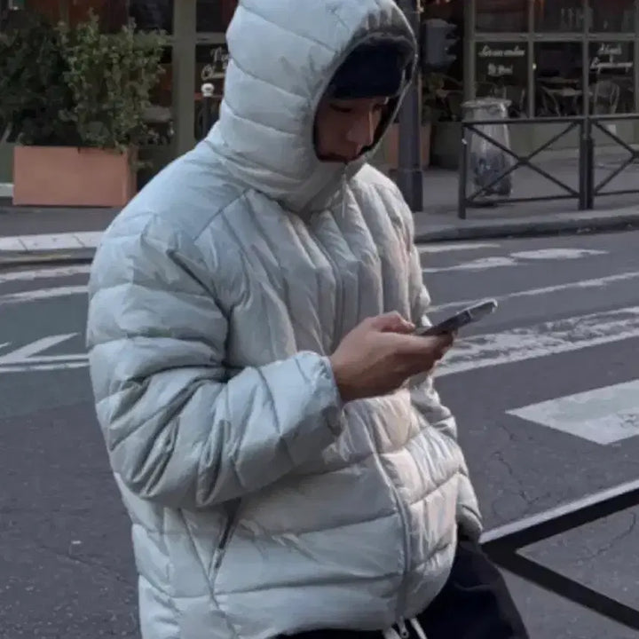 [BUNJANG] Light Gray Duck Down Lightweight Padded Jacket / 경량 패딩 오리털 라이트그레이 M,L,2XL사이즈 판매합니다.[새상품]