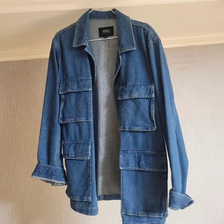 [BUNJANG] Spao Pocket Denim Work Jacket XL / 스파오 포켓 데님 워크 자켓 xl 105 반값택포