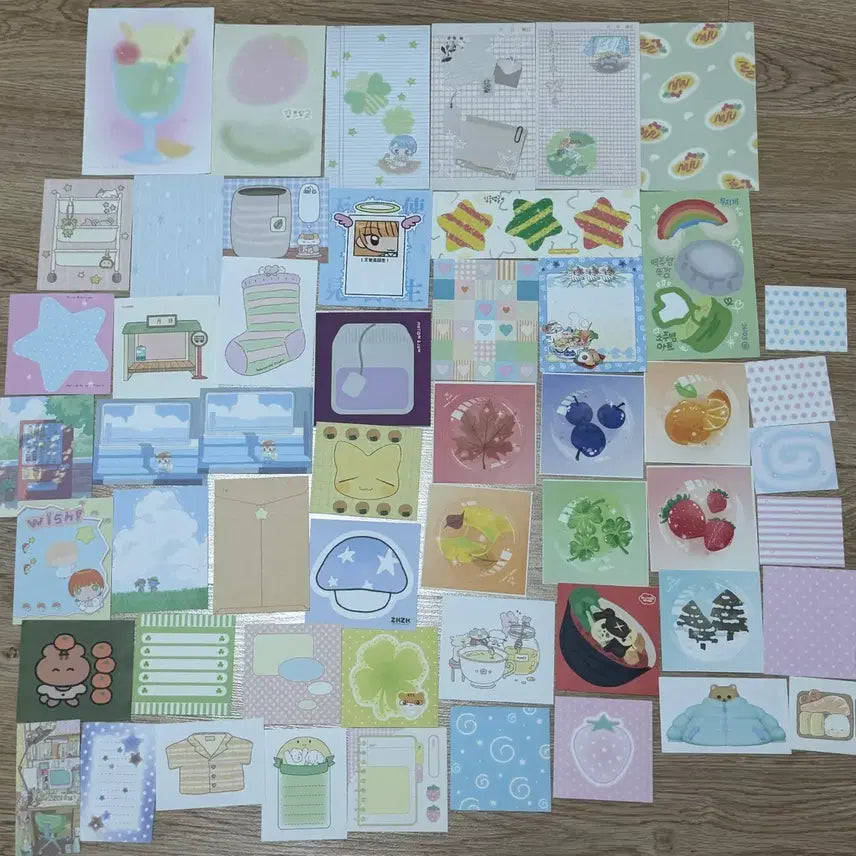 [BUNJANG] Various Decorative Paper Sheets Bundle / 다꾸 모조지 53장 판매 - 김모양군,하트쉽스튜디오,에이투지클럽 등