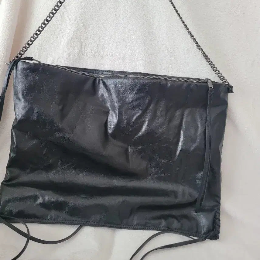 [BUNJANG] ZARA Black Chain Shoulder Bag / 자라 빅사이즈 블랙 체인 숄더백
