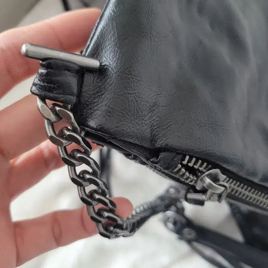 [BUNJANG] ZARA Black Chain Shoulder Bag / 자라 빅사이즈 블랙 체인 숄더백