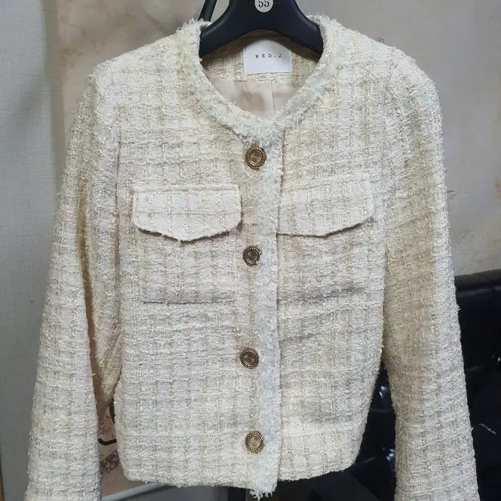 [BUNJANG] RED.J Tweed Jacket Ivory 55 / RED.J 트위드 자켓 아이보리 55사이즈  택배비포함가