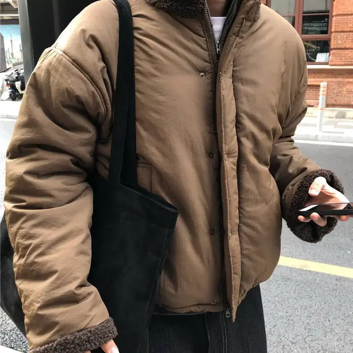 [BUNJANG] Fleece Lined Padded Jumper / 양털 패딩 점퍼 (새상품)