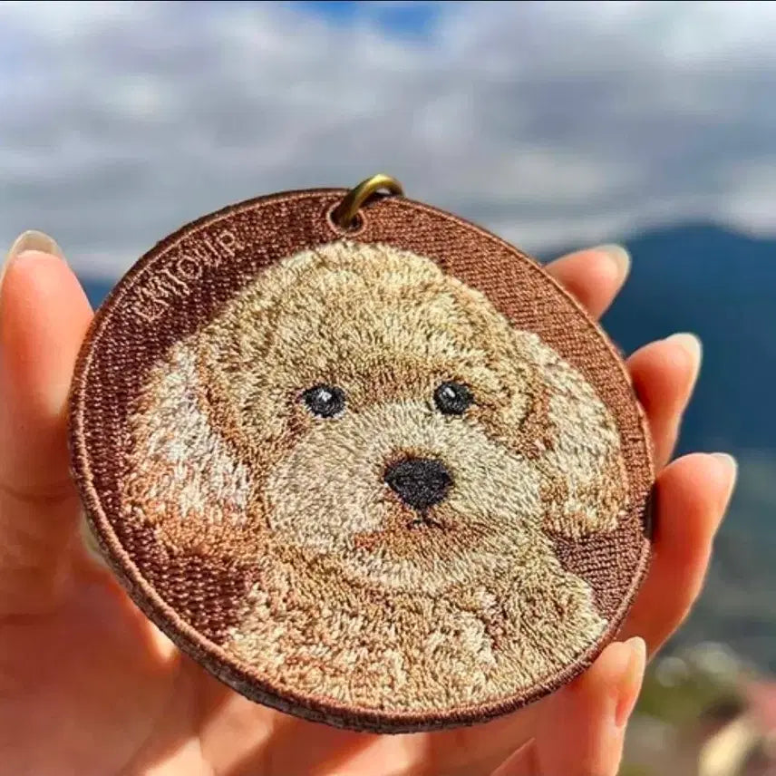 [BUNJANG] EMCOUR Poodle Embroidered Keyring / 강아지 푸들 EMCOUR 자수 키링