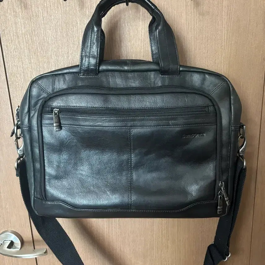 [BUNJANG] Samsonite Leather Briefcase / SAMSONITE 샘소나이트 통가죽 레더 브리프케이스 서류가방