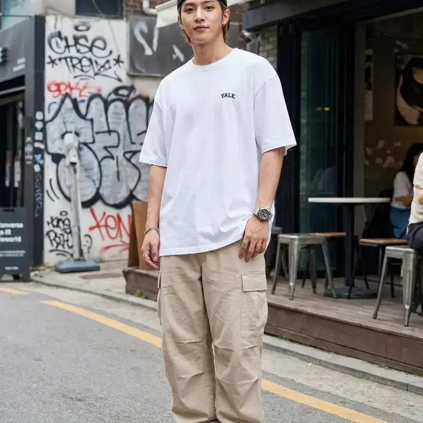 [BUNJANG] YALE Small Logo Short Sleeve T-shirt / YALE 예일 스몰 로고 반팔 티셔츠