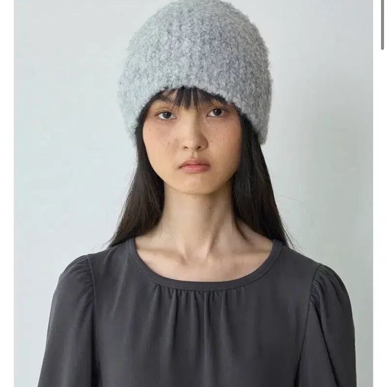[BUNJANG] Milloowman Fluffy Beanie Melange White / (새상품) 밀로우먼 플러피 비니 멜란지 화이트