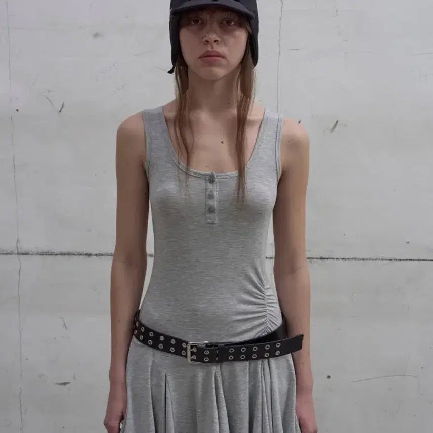 [BUNJANG] LCDC Frill Sleeveless Top Grey M / LCDC 프릴 슬리브리스 탑 그레이 M