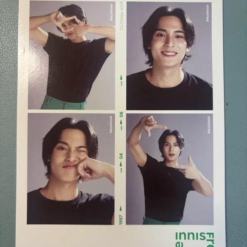 [BUNJANG] SEVENTEEN Mingyu Innisfree 4-Cut Photo + Folding Photo / 세븐틴 민규 이니스프리 네컷+폴딩 포토