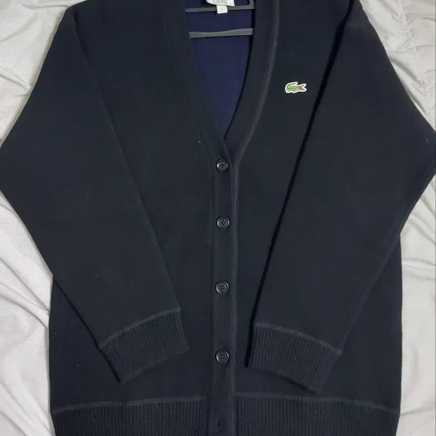 [BUNJANG] Lacoste Wool V-Neck Cardigan (S90) Unisex / 라코스테울 브이넥 가디건 S90 남여공용