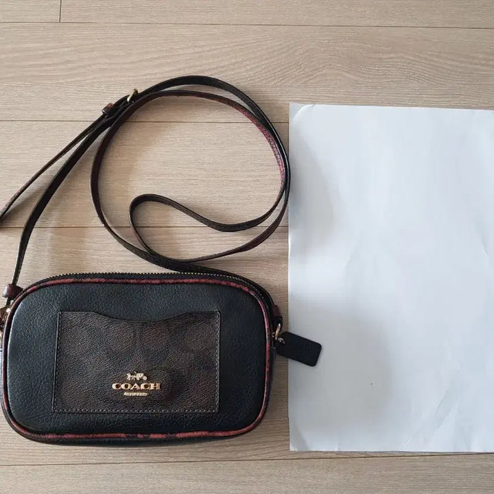 [BUNJANG] Coach Python Double Zip Crossbody Bag / 코치 파이톤배색 더블집 크로스백
