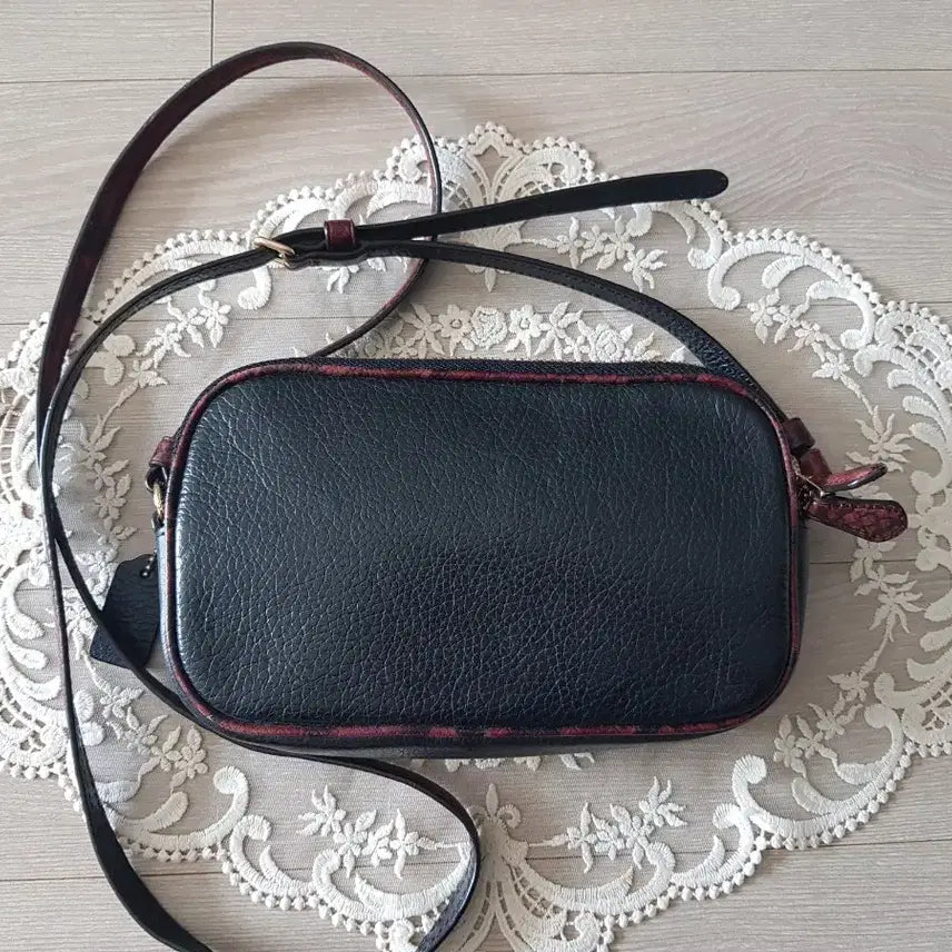 [BUNJANG] Coach Python Double Zip Crossbody Bag / 코치 파이톤배색 더블집 크로스백