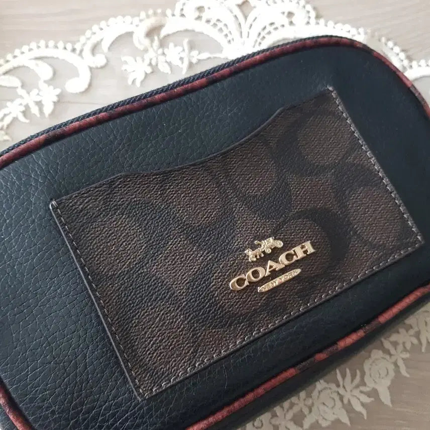 [BUNJANG] Coach Python Double Zip Crossbody Bag / 코치 파이톤배색 더블집 크로스백