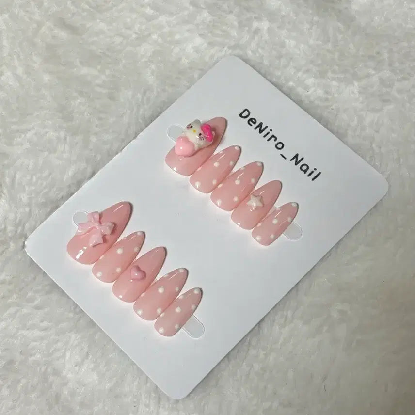 [BUNJANG] 핑크키티별하트 수제 네일팁 <3 / 핑크키티별하트 수제 네일팁 <3