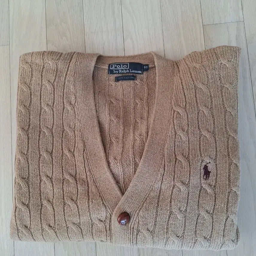 [BUNJANG] Polo Ralph Lauren Cable Knit Cardigan / 폴로랄프로렌 꽈배기 가디건 90