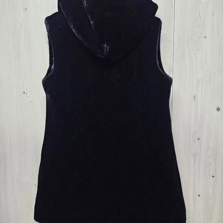 [BUNJANG] Black Hooded Faux Fur Vest M Size / 블랙 후드 퍼 베스트 M사이즈