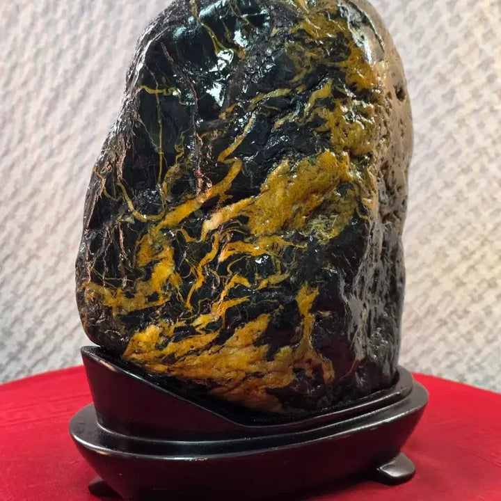 [BUNJANG] Unidentified Chinese River Stone / 장강 / 오석 황칼라 문양 / 산경