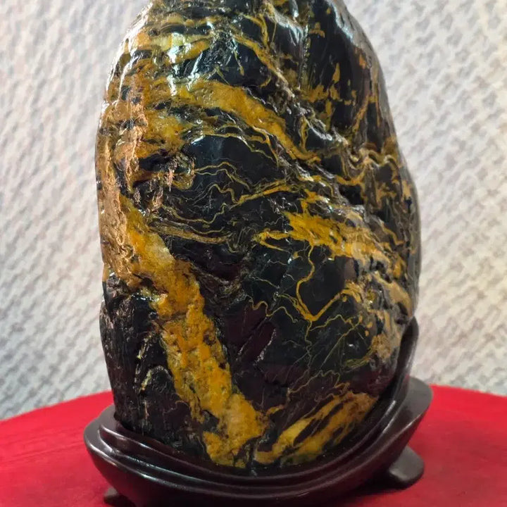 [BUNJANG] Unidentified Chinese River Stone / 장강 / 오석 황칼라 문양 / 산경