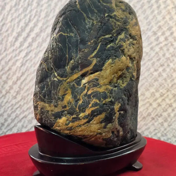 [BUNJANG] Unidentified Chinese River Stone / 장강 / 오석 황칼라 문양 / 산경