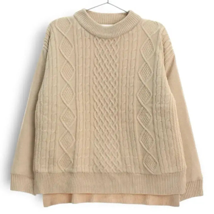 [BUNJANG] VTG Beige Cable Knit Sweater L / VTG 베이지 꽈배기 니트 L