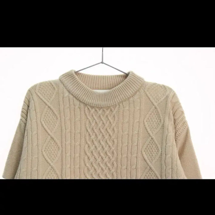[BUNJANG] VTG Beige Cable Knit Sweater L / VTG 베이지 꽈배기 니트 L