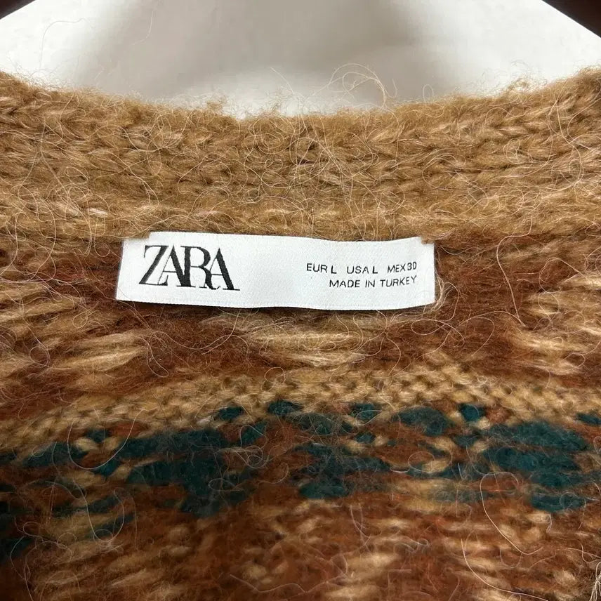 [BUNJANG] ZARA Jacquard Wool Alpaca Knit Cardigan / 자라 자카드 울 알파카 니트 가디건