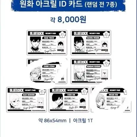 [BUNJANG] Blue Lock Chigiri Animate Acrylic ID Card / 블루록 애니메이트 원화 아크릴 ID 카드 치기리