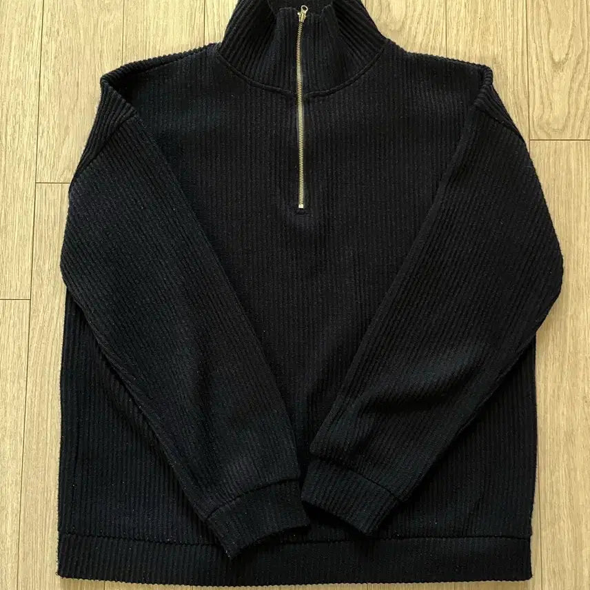 [BUNJANG] Navy Half-Zip Knit / 네이비 반집업 니트