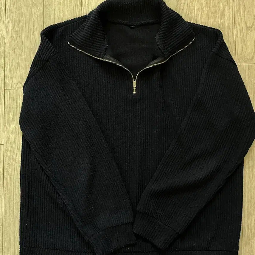 [BUNJANG] Navy Half-Zip Knit / 네이비 반집업 니트