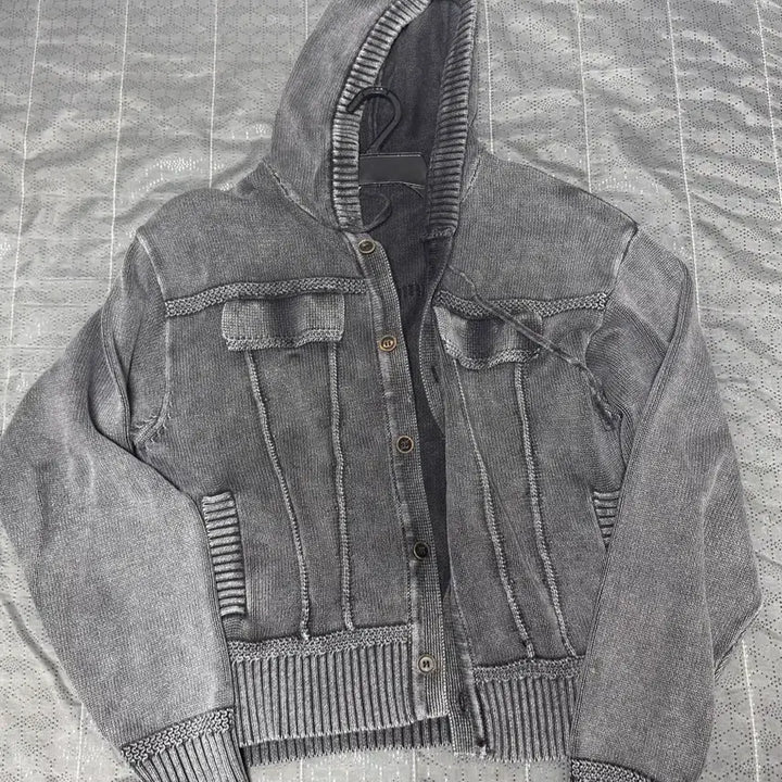 [BUNJANG] Pigment Hooded Cardigan Jacket / (새상품)피그먼트 후드 가디건 자켓