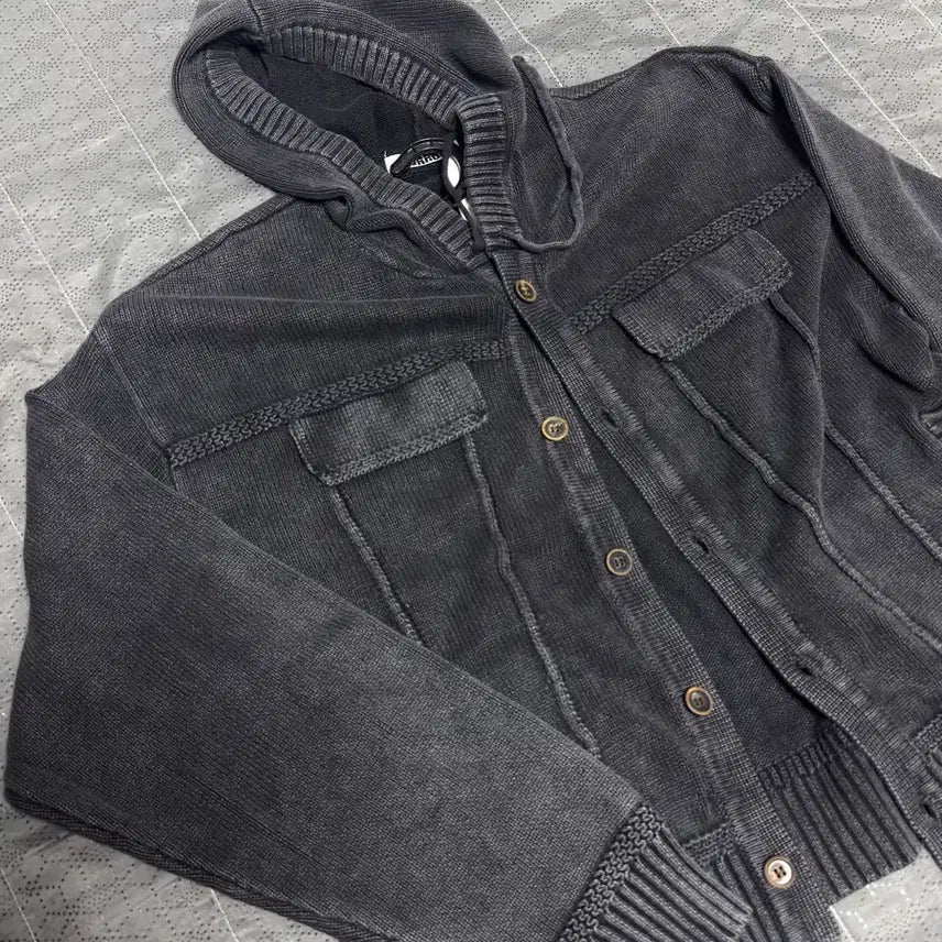 [BUNJANG] Pigment Hooded Cardigan Jacket / (새상품)피그먼트 후드 가디건 자켓