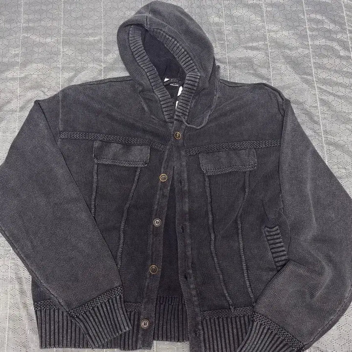 [BUNJANG] Pigment Hooded Cardigan Jacket / (새상품)피그먼트 후드 가디건 자켓