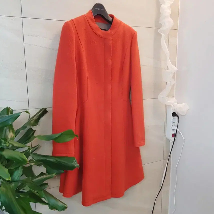[BUNJANG] Mine Cashmere Red Coat Dress / 한섬 마인 캐시미어 코트 라인 예쁜 원피스  레드 코트