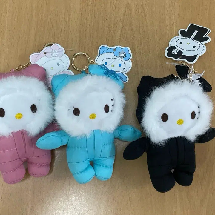 [BUNJANG] Sanrio Padded Kitty Doll Keychain Bundle Set / 산리오 패딩키티(핑크/블랙/블루) 인형키링 새상품